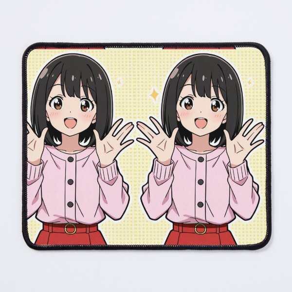 Item preview, Portrait - Girl pink cardigan red skirt hands raised designed and sold by AnimeShin.