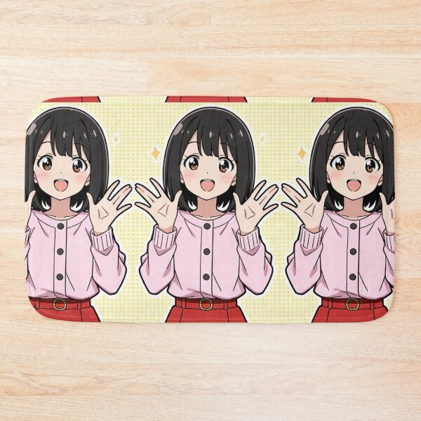 Item preview, Portrait - Girl pink cardigan red skirt hands raised designed and sold by AnimeShin.