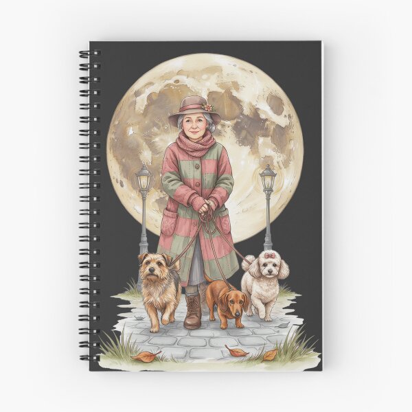 Item preview, Old Woman Walking Her Dogs at Night designed and sold by ArcticFoxStudio.