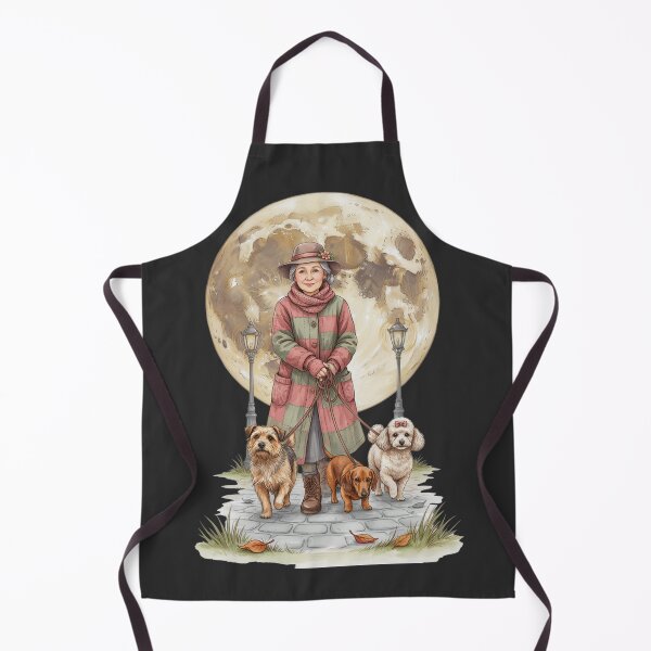 Item preview, Old Woman Walking Her Dogs at Night designed and sold by ArcticFoxStudio.
