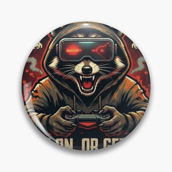 Item preview, Gamer Raccoon Wearing VR Headest Gaming Design designed and sold by YunsCozyCorner.