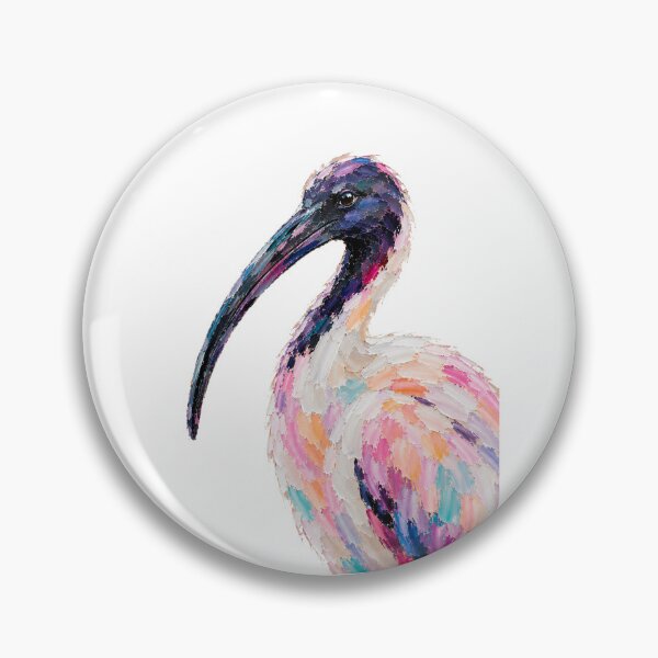 Item preview, Cute Colorful Australian White Ibis – Modern Palette Knife Animal Painting designed and sold by SLGA-Designs.
