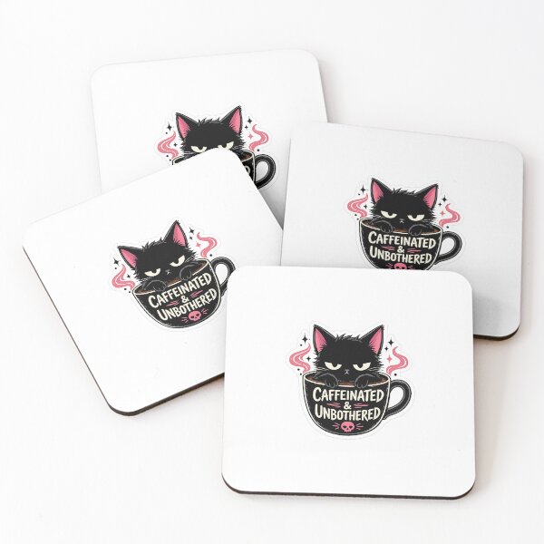 Item preview, Cat Caffeinated & Unbothered Sticker designed and sold by dollysdesigns97.