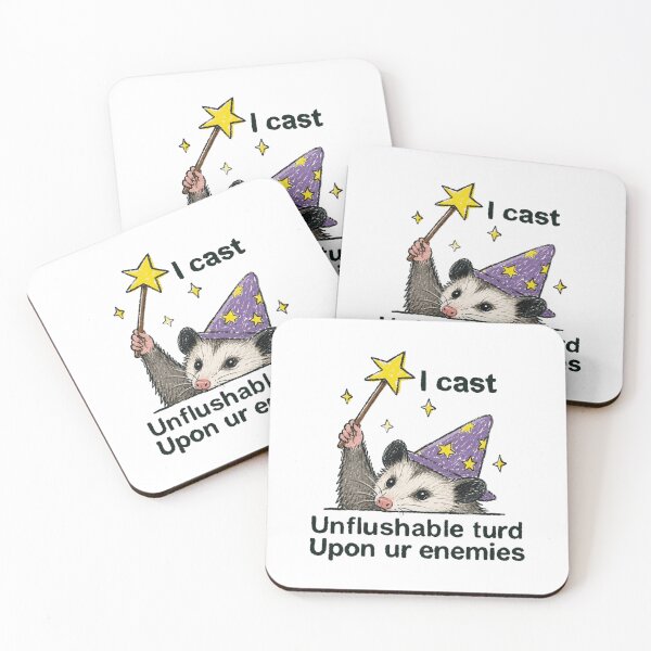 Item preview, I Cast Unflushable Turd Upon Ur Enemies Opossum Wizard designed and sold by JossDesign15.