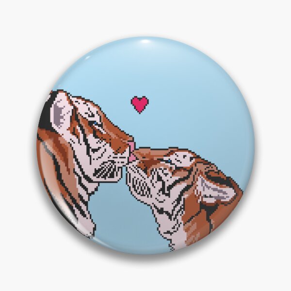 Item preview, Valentines day Tigers Pixel Art designed and sold by LilSeashell.