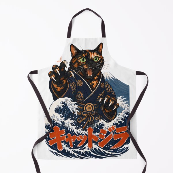 Item preview, Cattojira Rising — Tortoiseshell Cat Kaiju Ukiyo-e | Giant Cat designed and sold by Martin's_Design.
