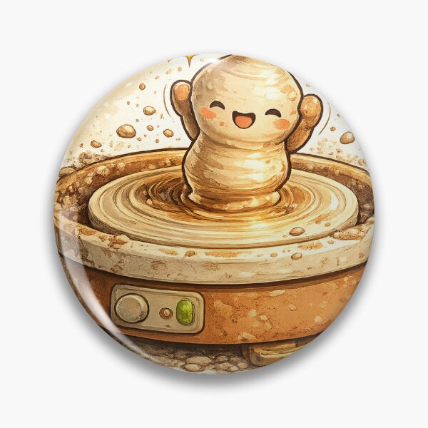 Item preview, Cute Pottery Wheel Kawaii Ceramic Sticker designed and sold by InkPixell.