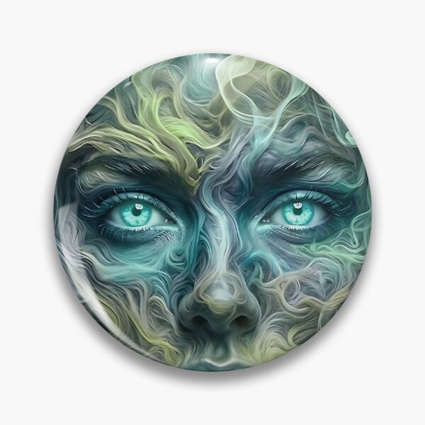 Item preview, Glow of the Mystic Void: A Cyan Smoke Face designed and sold by ToxicInkArt.
