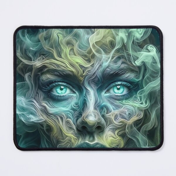 Item preview, Glow of the Mystic Void: A Cyan Smoke Face designed and sold by ToxicInkArt.