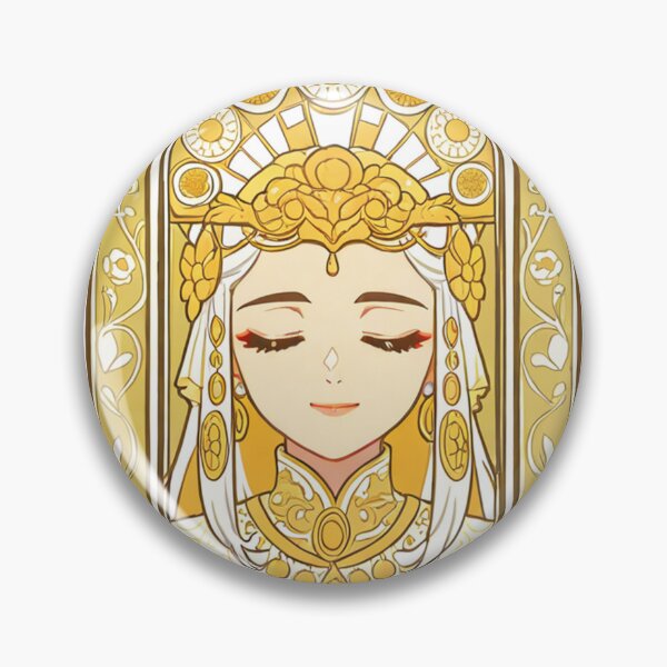 Item preview, Portrait - Golden crowned woman closed eyes serene designed and sold by AnimeShin.