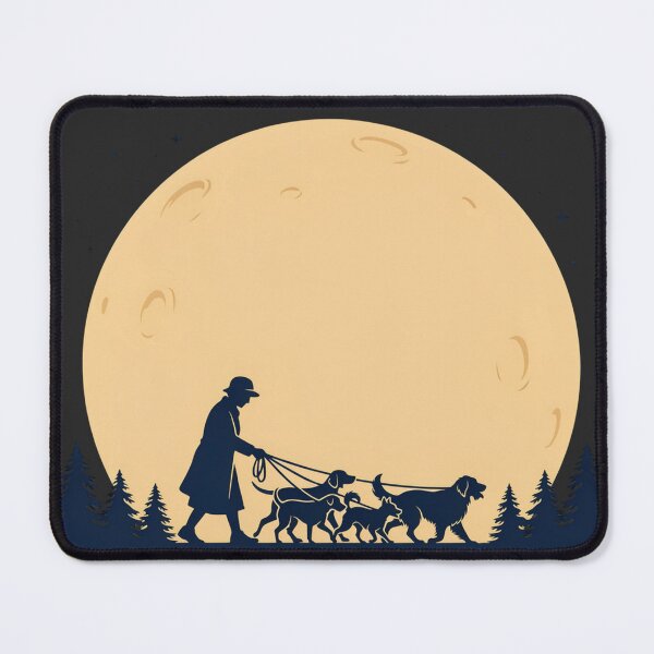 Item preview, Old Woman Walking Her Dogs at Night designed and sold by ArcticFoxStudio.