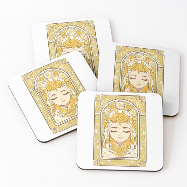 Item preview, Portrait - Golden crowned woman closed eyes serene designed and sold by AnimeShin.