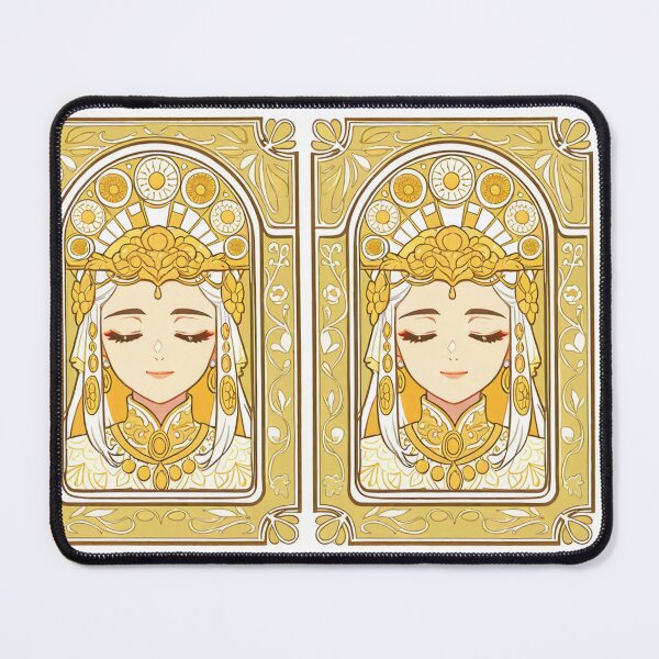 Item preview, Portrait - Golden crowned woman closed eyes serene designed and sold by AnimeShin.