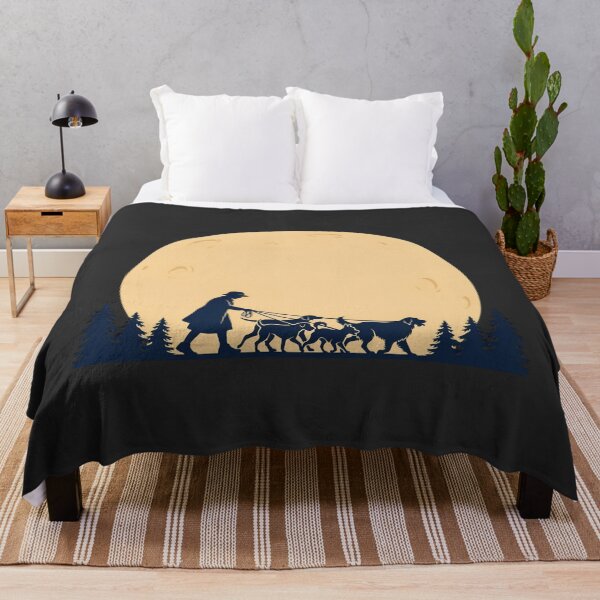 Item preview, Old Woman Walking Her Dogs at Night designed and sold by ArcticFoxStudio.
