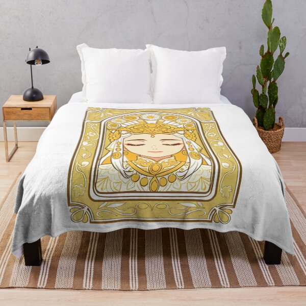 Item preview, Portrait - Golden crowned woman closed eyes serene designed and sold by AnimeShin.