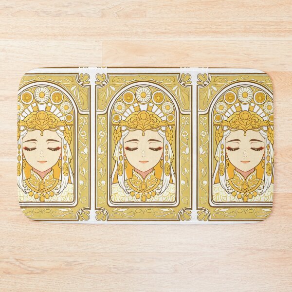 Item preview, Portrait - Golden crowned woman closed eyes serene designed and sold by AnimeShin.