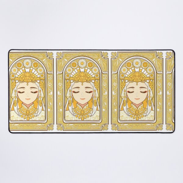 Item preview, Portrait - Golden crowned woman closed eyes serene designed and sold by AnimeShin.