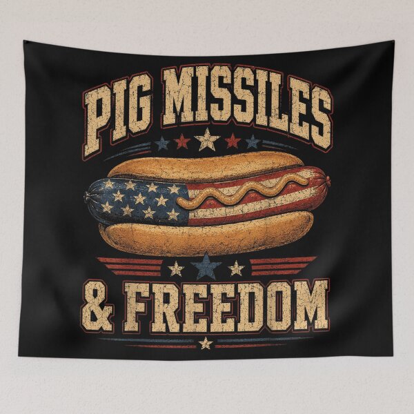 Item preview, Pig Missiles And Freedom Funny American Flag Hot Dog Fourth July designed and sold by GalenoHenley.