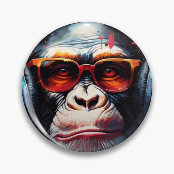 Item preview, DJ Monkey Thinker with Headphones and Glasses designed and sold by GrinGalore.