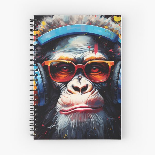 Item preview, DJ Monkey Thinker with Headphones and Glasses designed and sold by GrinGalore.