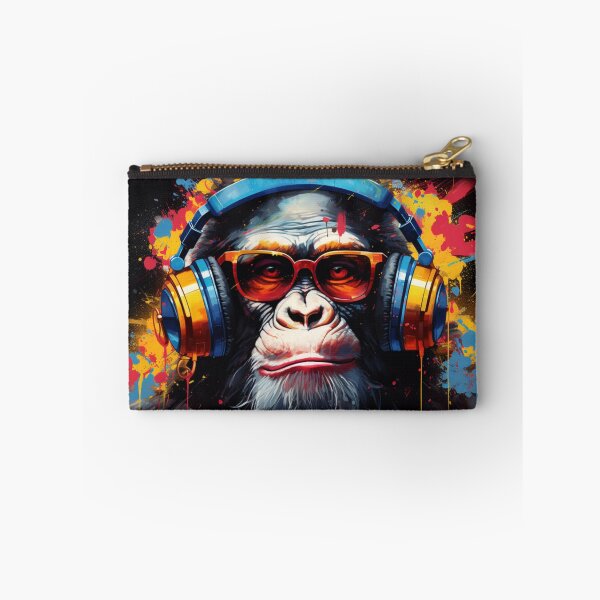 Item preview, DJ Monkey Thinker with Headphones and Glasses designed and sold by GrinGalore.