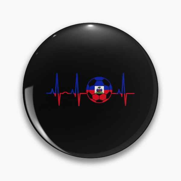 Item preview, Diseño gráfico de la camiseta de aficionado al fútbol con la bandera de Haití, latido cardíaco, electrocardiograma (ECG), impresión designed and sold by GalenoHenley.