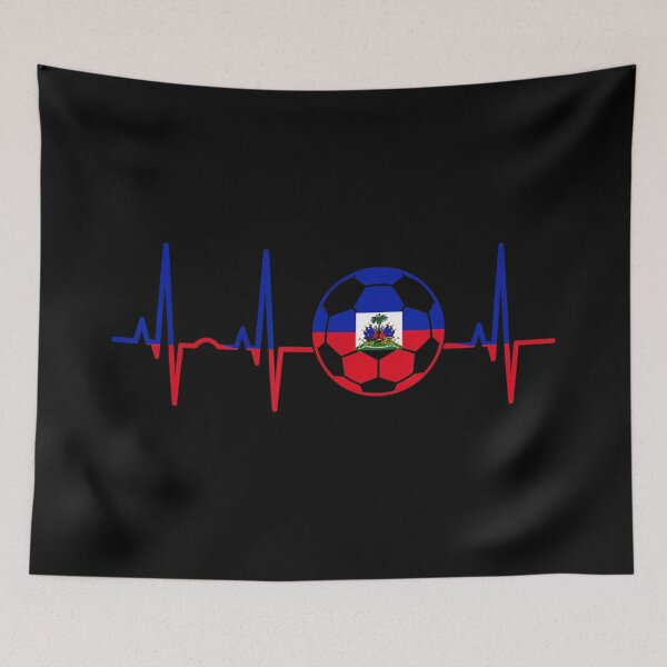 Item preview, Haiti Football Flag Heartbeat EKG Soccer Fan Jersey Graphic Design Print designed and sold by GalenoHenley.