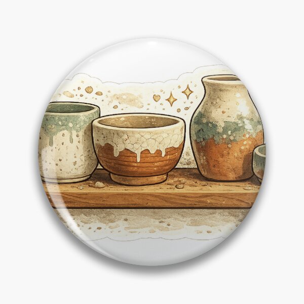 Item preview, Handmade Ceramic Cups and Pottery Shelf Sticker designed and sold by InkPixell.