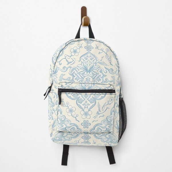 Item preview, Elegant Sky Blue Dancheong Lotus Infinite Seamless Pattern designed and sold by SOOstudio73.