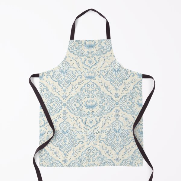 Item preview, Elegant Sky Blue Dancheong Lotus Infinite Seamless Pattern designed and sold by SOOstudio73.