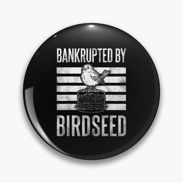 Item preview, Bankrupted By Birdseed Cute Finch Silhouette Distressed Black And White Design designed and sold by GalenoHenley.