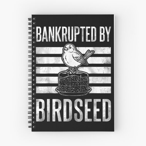 Item preview, Bankrupted By Birdseed Cute Finch Silhouette Distressed Black And White Design designed and sold by GalenoHenley.
