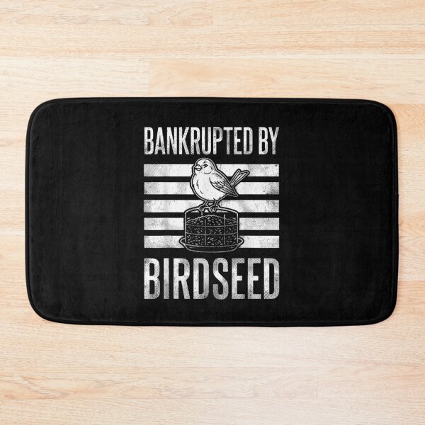 Item preview, Bankrupted By Birdseed Cute Finch Silhouette Distressed Black And White Design designed and sold by GalenoHenley.