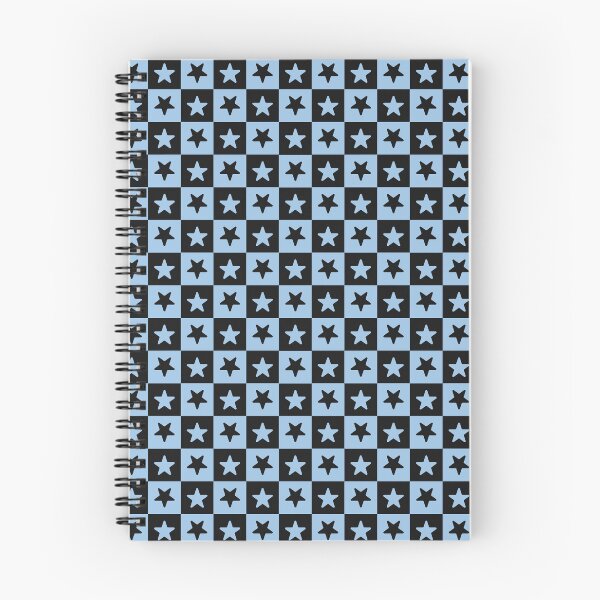 Item preview, Black And Baby Blue Checkered Stars Pattern designed and sold by pattern-archive.