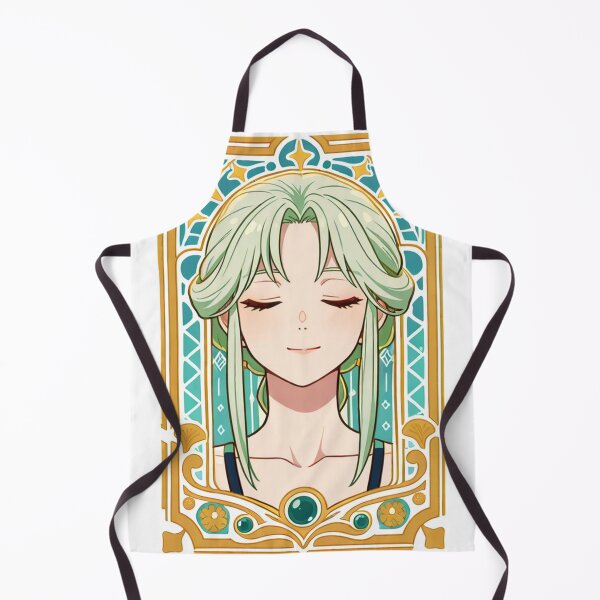 Item preview, Portrait - Green haired woman golden frame serene designed and sold by AnimeShin.