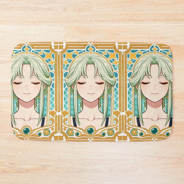 Item preview, Portrait - Green haired woman golden frame serene designed and sold by AnimeShin.