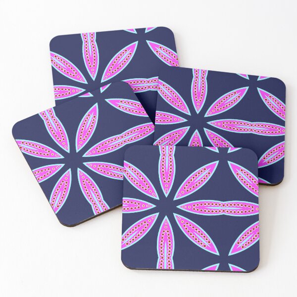 Item preview, Navy and Magenta Starburst Geometric Pattern designed and sold by Tinsleybluebell.