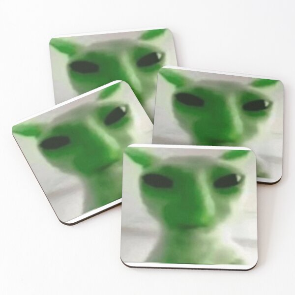 Item preview, green alien cat meme designed and sold by cloudzer0000.
