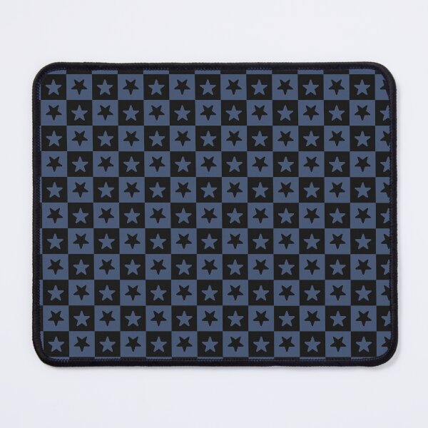 Item preview, Black and Blue checkered stars designed and sold by pattern-archive.