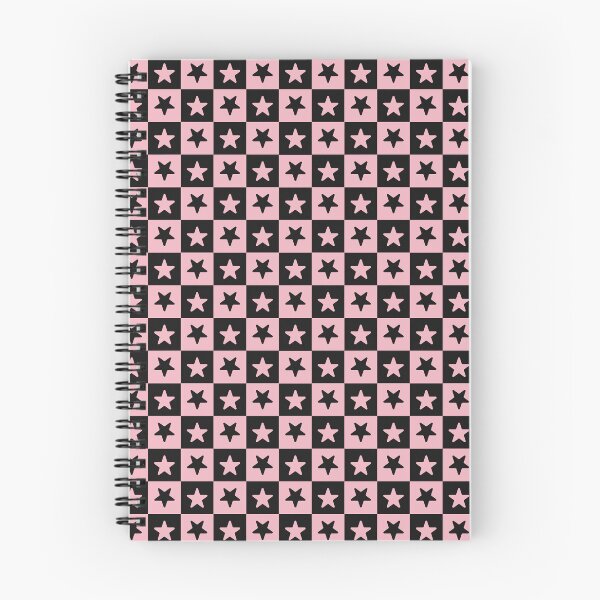 Item preview, Black and Blush checkered stars designed and sold by pattern-archive.