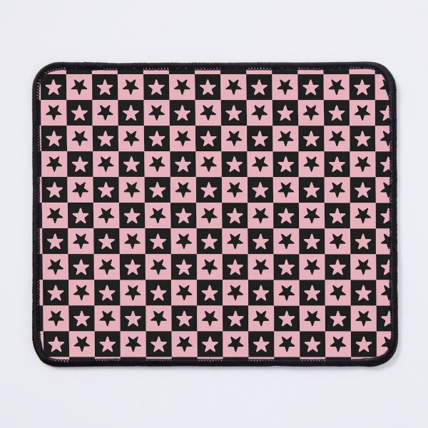 Item preview, Black and Blush checkered stars designed and sold by pattern-archive.