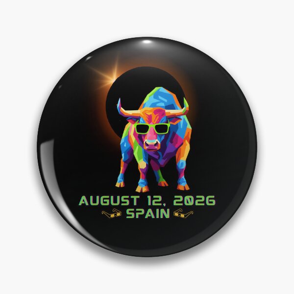 Item preview, Spain Total Solar Eclipse August 12 2026 Colorful Bull Astronomy Art designed and sold by ArtByKatti.