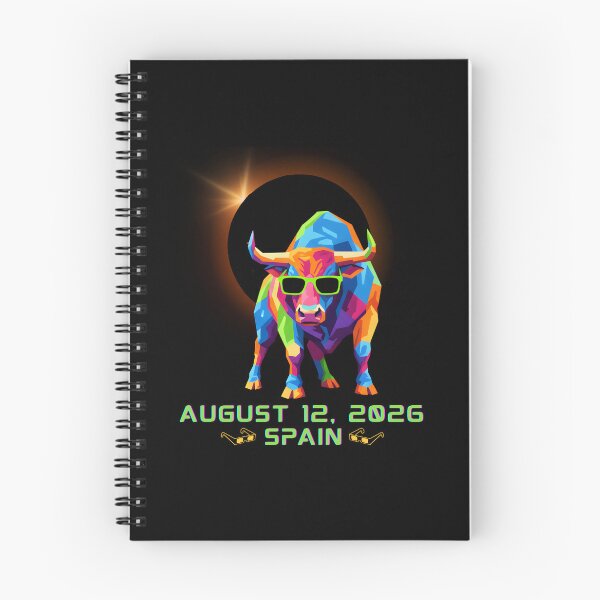 Item preview, Spain Total Solar Eclipse August 12 2026 Colorful Bull Astronomy Art designed and sold by ArtByKatti.