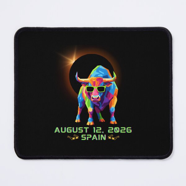 Item preview, Spain Total Solar Eclipse August 12 2026 Colorful Bull Astronomy Art designed and sold by ArtByKatti.