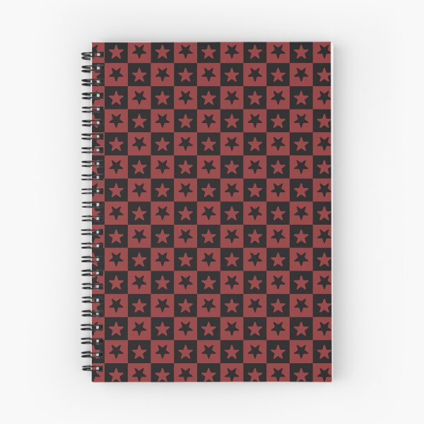 Item preview, Black and Brick Red checkered stars designed and sold by pattern-archive.