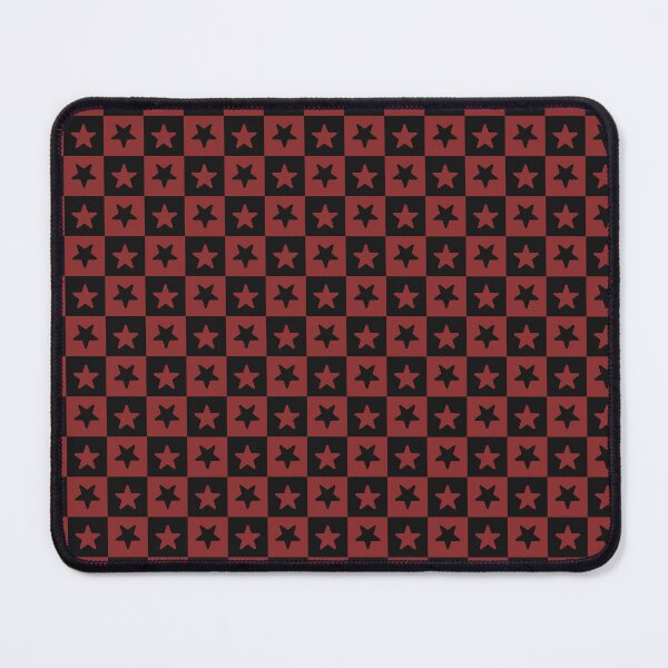 Item preview, Black and Brick Red checkered stars designed and sold by pattern-archive.