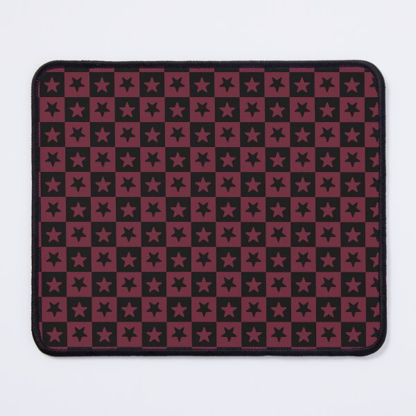 Aperçu de l'œuvre Étoiles à damier noires et bordeaux créée et vendue par pattern-archive.