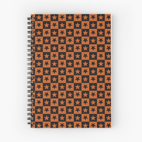 Item preview, Black and Burnt Orange checkered stars designed and sold by pattern-archive.