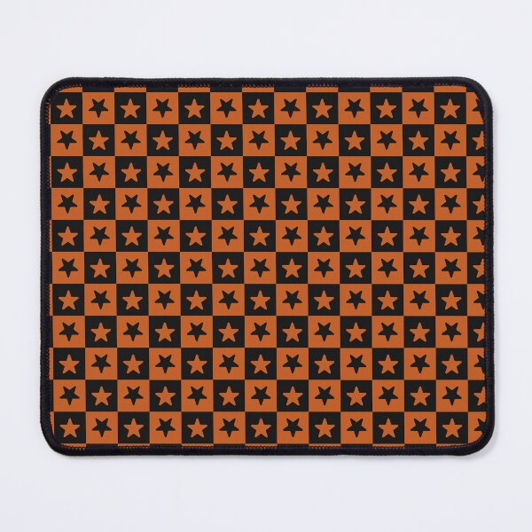Item preview, Black and Burnt Orange checkered stars designed and sold by pattern-archive.