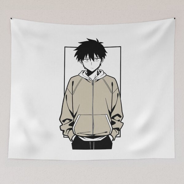 Item preview, Portrait - Man beige hoodie hands pockets tired designed and sold by AnimeShin.